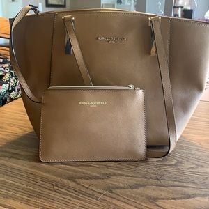 Brown Karl Lagerfeld Purse and Wristlet